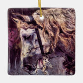 ヴィンテージ・アートジョバンニ・ボルディーニによる馬の頭 セラミックオーナメント (正面)