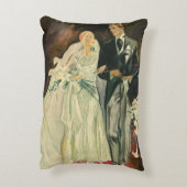 ヴィンテージ アートデコ ウェディング ブライド&グルーム 新婚夫婦 アクセントクッション (裏面(縦))