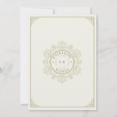 ヴィンテージ アートデコ エレガント ウェディング 招待状 (裏面)