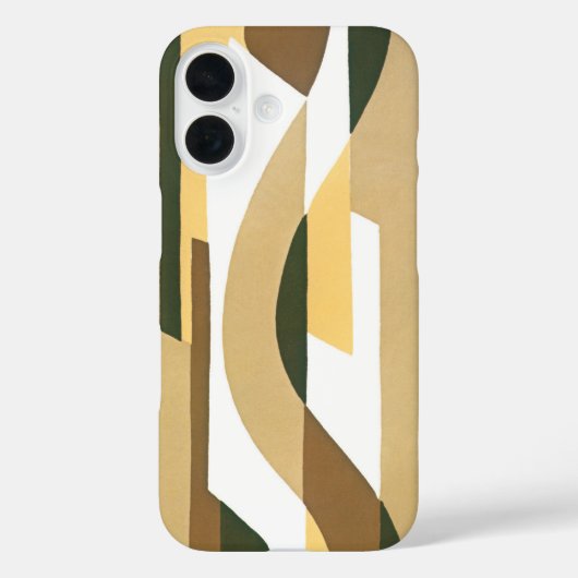 ヴィンテージ アートデコ ジャズ カーブ パターン 秋の色彩 Case-Mate iPhoneケース (裏面)