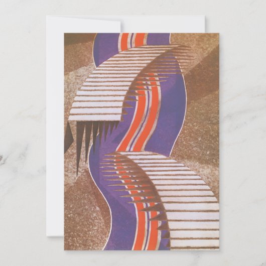 ヴィンテージ アートデコ ジャズ ポショワール 階段模様 (正面)