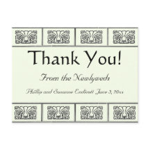 ヴィンテージ アートデコ フラワーズ ボーダー サンクス