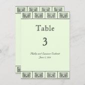 ヴィンテージ アートデコ フラワー ボーダー ウェディング テーブル カード (正面/裏面)