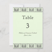 ヴィンテージ アートデコ フラワー ボーダー ウェディング テーブル カード (裏面)