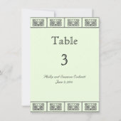 ヴィンテージ アートデコ フラワー ボーダー ウェディング テーブル カード (正面)