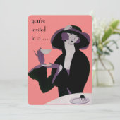 ヴィンテージ アートデコ ブライズシャワー パーティー 招待状 (スタンド正面)