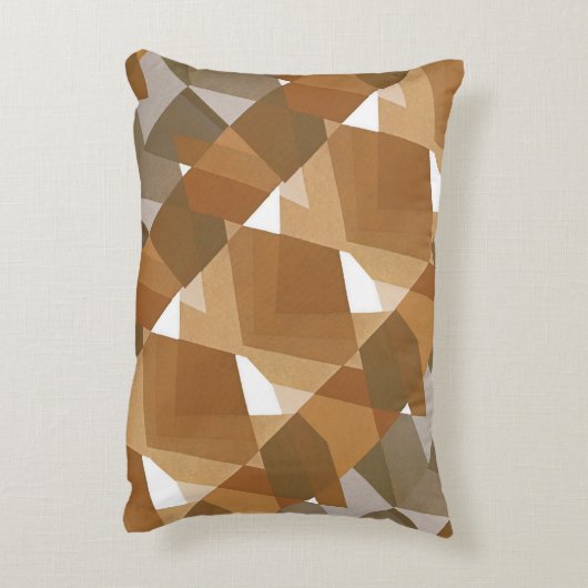 ヴィンテージ アートデコ ポショワール ジャズ タン ジオメトリック シェイプ アクセントクッション (裏面(縦))