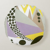 ヴィンテージ アートデコ ポショワール ジャズ 幾何学模様 ラウンドクッション (正面)