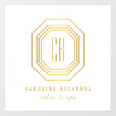 ヴィンテージ アートデコ モノグラム ゴールド/ホワイト ウィンドウサイン (シート)