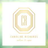 ヴィンテージ アートデコ モノグラム ゴールド/ホワイト ウィンドウサイン (シート3)