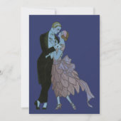 ヴィンテージ アートデコ 新婚カップルの結婚式 Save the Date 招待状 (正面)