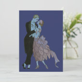 ヴィンテージ アートデコ 新婚カップルの結婚式 Save the Date 招待状 (スタンド正面)