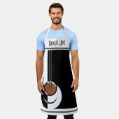 ヴィンテージ アートデコ、湯気の立つコーヒー エプロン (着用した状態)