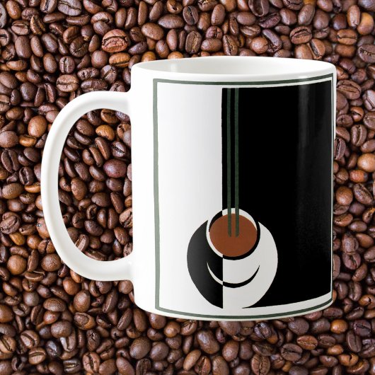ヴィンテージ アートデコ、蒸気の上がるコーヒー コーヒーマグカップ