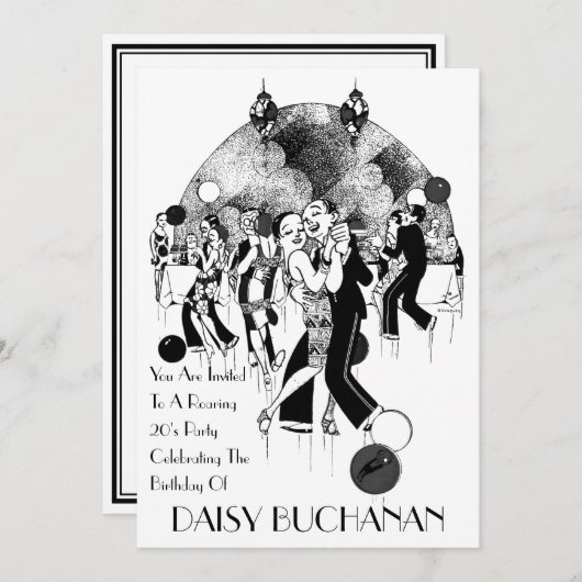 ヴィンテージ アートデコ 1920年代の招待状 招待状 (正面/裏面)