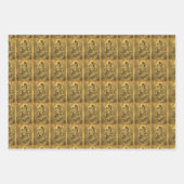 ヴィンテージ・アート・ガール・ウィズ・ドール    ラッピングペーパーシート (正面)