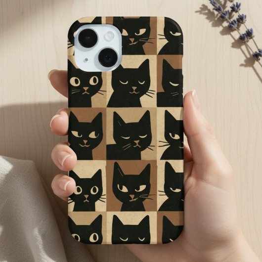 ヴィンテージ アート ギター 猫 愛好家 Case-Mate iPhoneケース iPhone 15ケース