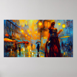 ヴィンテージ・アート・フランスと女性のポスター ポスター