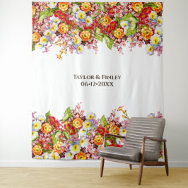 ヴィンテージ アート フローラル パターン 春の花 プリムローズ タペストリー