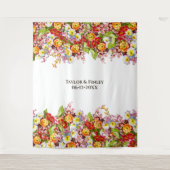 ヴィンテージ アート フローラル パターン 春の花 プリムローズ タペストリー (正面)