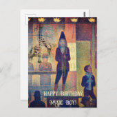 ヴィンテージ アート ミュージシャン フルート 誕生日 カスタマイズ ポストカード (正面/裏面)