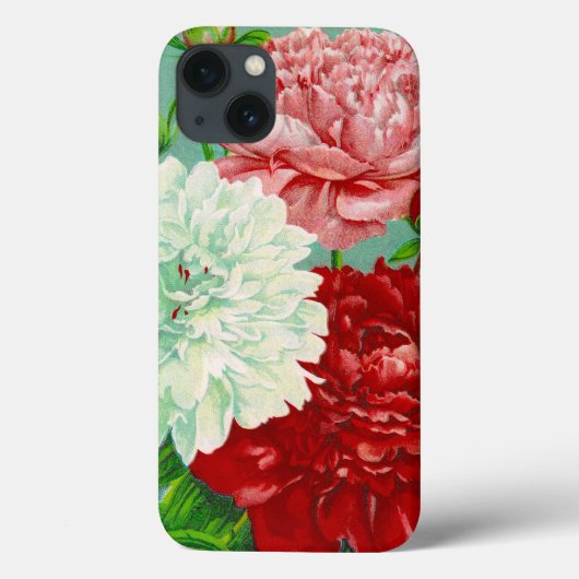 ヴィンテージ アート 昔ながらの 花の モダン 牡丹のプリント Case-Mate iPhoneケース (裏面)