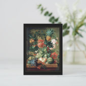 ヴィンテージ アート 静物画 花 果物 ポストカード (スタンド正面)