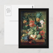 ヴィンテージ アート 静物画 花 果物 ポストカード (正面/裏面)