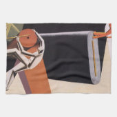 ヴィンテージ、アールデコ織物及び織物 キッチンタオル (横)