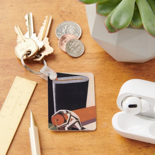 ヴィンテージ、アールデコ織物及び織物 キーホルダー (デスク)