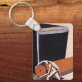 ヴィンテージ、アールデコ織物及び織物 キーホルダー (正面)