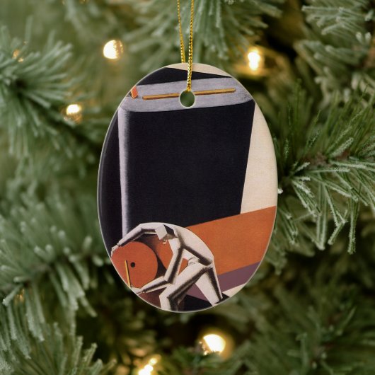 ヴィンテージ、アールデコ織物及び織物 セラミックオーナメント (ツリー)