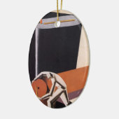 ヴィンテージ、アールデコ織物及び織物 セラミックオーナメント (左)