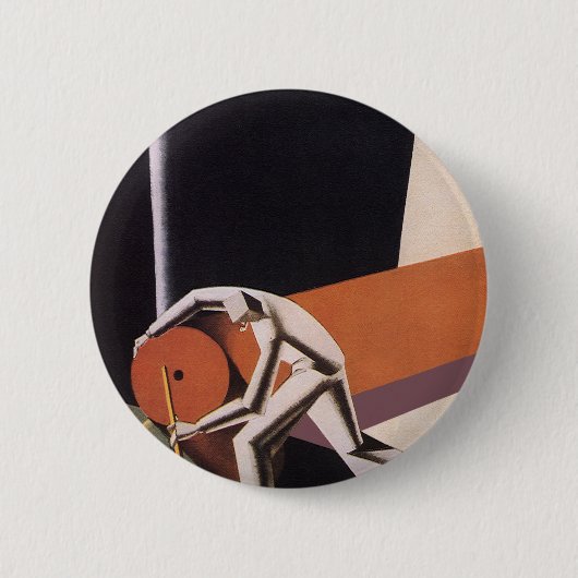 ヴィンテージ、アールデコ織物及び織物 缶バッジ (正面)