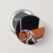 ヴィンテージ、アールデコ織物及び織物 缶バッジ (正面&裏面)