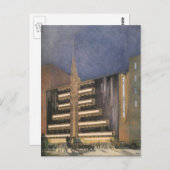 ヴィンテージ・アールデコ・アーキテクチャ、NYCでの建物 ポストカード (正面/裏面)