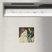 ヴィンテージ アールデコ ウェディング ブライドとグルーム 新婚夫婦 マグネット (インサイチュ (食洗機))