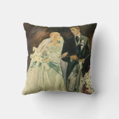 ヴィンテージ アールデコ ウェディング ブライド&グルーム 新婚夫婦 クッション (裏面)