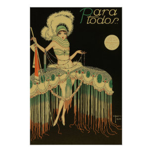 ヴィンテージ アールデコ ショーガール ポスター – 1920年代キャバレー