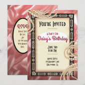 ヴィンテージ アールデコ パーティー招待状 招待状 (正面/裏面)