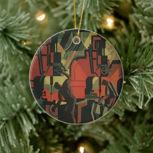 ヴィンテージ アールデコ ビジネス 工業 製造 セラミックオーナメント (ツリー)