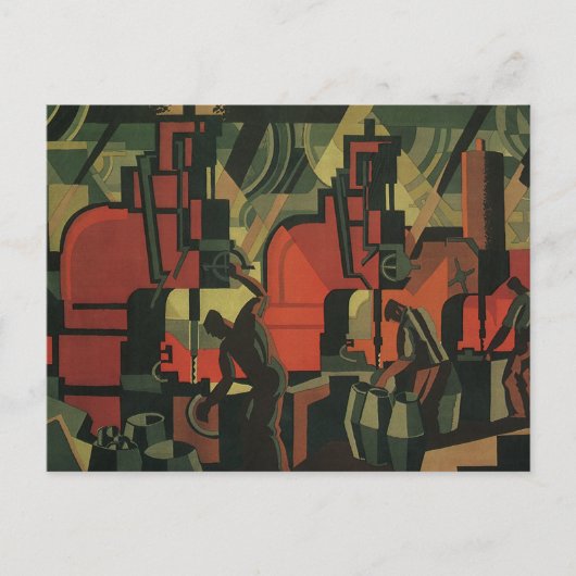 ヴィンテージ アールデコ ビジネス 工業 製造 ポストカード (正面)