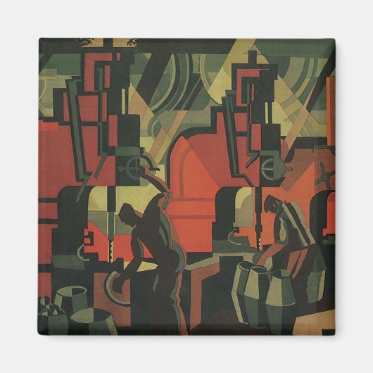 ヴィンテージ アールデコ ビジネス 工業 製造 マグネット (正面)