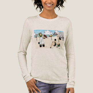 ヴィンテージ アールデコ ビーチ イラスト 1920年代 海岸 トライブレンドＴシャツ