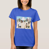 ヴィンテージ アールデコ ビーチ イラスト 1920年代 海岸 Tシャツ (正面)