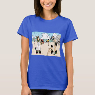 ヴィンテージ アールデコ ビーチ イラスト 1920年代 海岸 Tシャツ