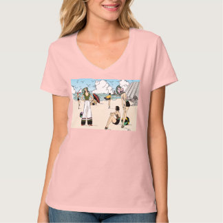 ヴィンテージ アールデコ ビーチ イラスト 1920年代 海岸 Tシャツ