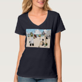 ヴィンテージ アールデコ ビーチ イラスト 1920年代 海岸 Tシャツ (正面)