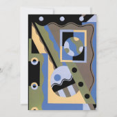 ヴィンテージ アールデコ ポショワール ジャズ パターン ウェディング 招待状 (裏面)