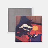 ヴィンテージ アールデコ ミュージック ラウンジ ピアノ プレーヤー ピアニスト マグネット (正面/裏面)